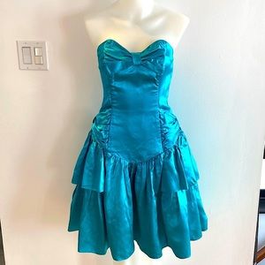 80’s Vintage Teal Party Dress
